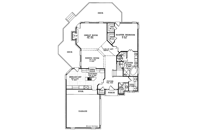 Architectural House Design - Floor Plan - Main Floor for European House Plan #952-64 - 3 bed, 2.5 bath