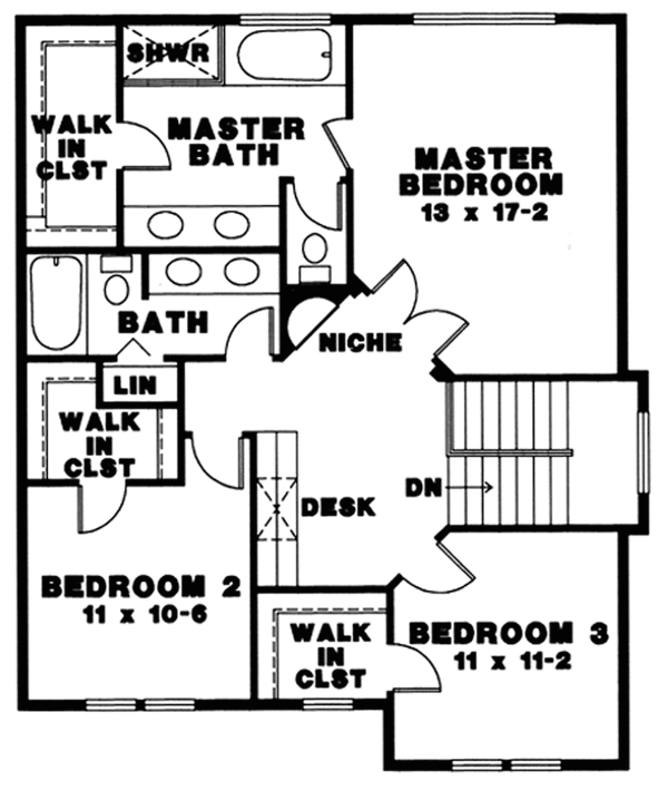 Dream House Plan - Country Floor Plan - Upper Floor Plan #966-40