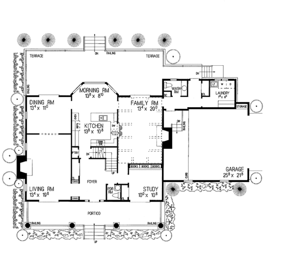 Architectural House Design - Classical Floor Plan - Main Floor Plan #72-845