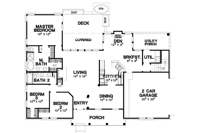 Home Plan - Floor Plan - Main Floor for Classical House Plan #472-76 - 3 bed, 2 bath