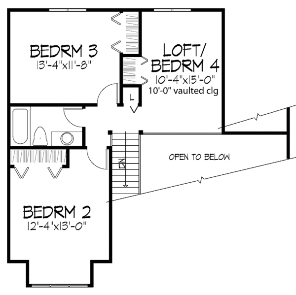 Architectural House Design - Contemporary Floor Plan - Upper Floor Plan #320-690