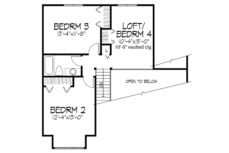 Home Plan - Floor Plan - Upper Floor for Contemporary House Plan #320-690 - 3 bed, 2.5 bath