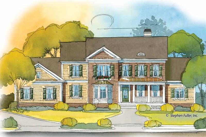 Architectural House Design - Exterior - Front Elevation 3 for Country House Plan #429-392 - 4 bed, 4.5 bath