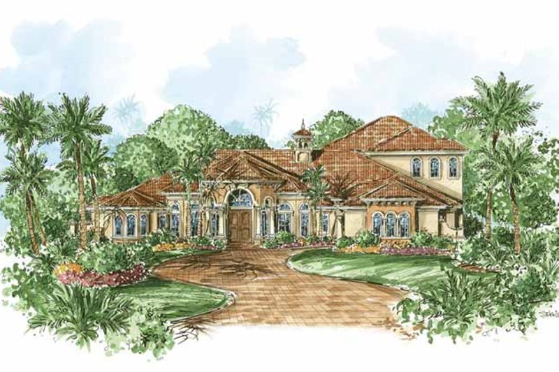 Dream House Plan - Mediterranean Exterior - Front Elevation Plan #1017-63