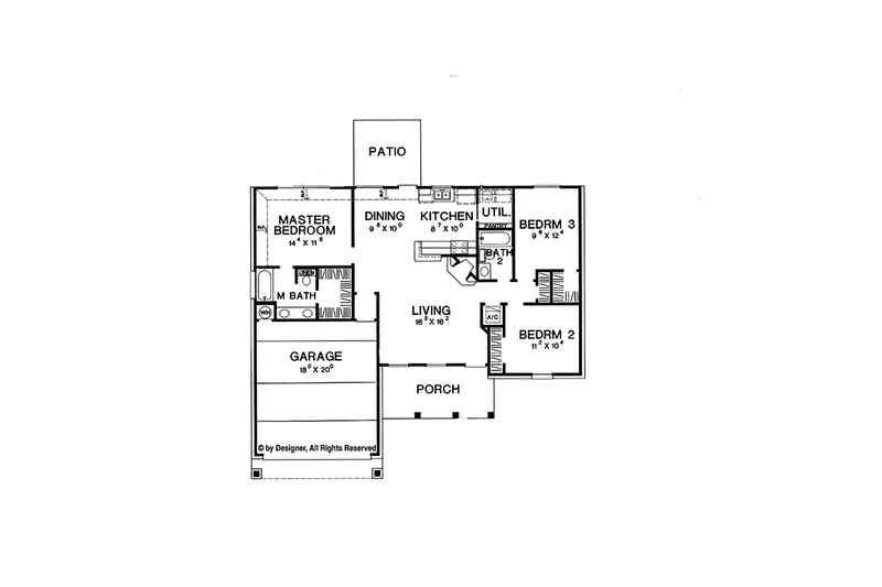 Dream House Plan - Floor Plan - Main Floor for Craftsman House Plan #472-23 - 3 bed, 2 bath