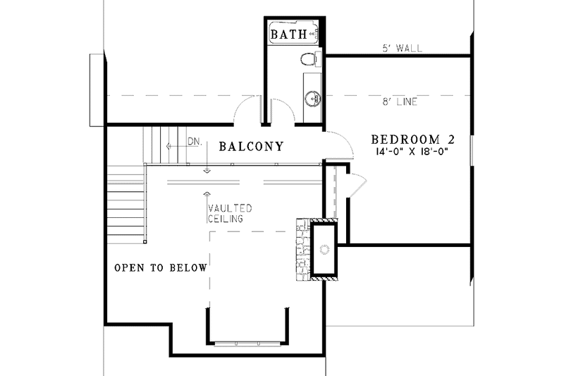 Home Plan - Floor Plan - Upper Floor for Country House Plan #17-3089 - 2 bed, 2 bath