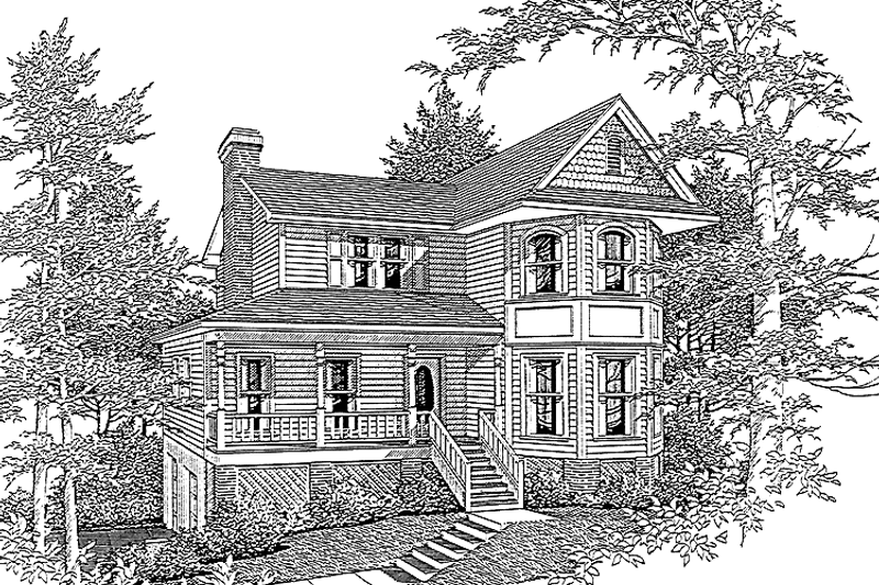 House Plan Design - Exterior - Rear Elevation for Victorian House Plan #10-286 - 4 bed, 3 bath