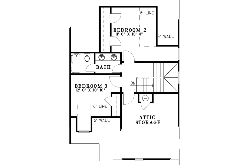 Home Plan - Floor Plan - Upper Floor for Tudor House Plan #17-3180 - 3 bed, 2.5 bath