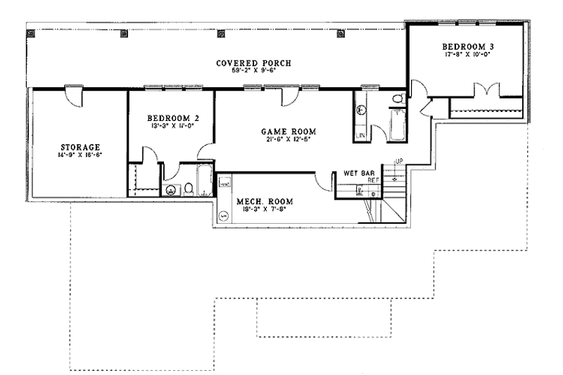 Home Plan - Floor Plan - Lower Floor for Colonial House Plan #17-2644 - 3 bed, 3.5 bath