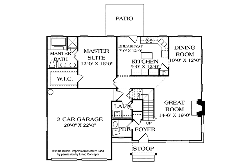 Home Plan - Floor Plan - Main Floor for Country House Plan #453-442 - 3 bed, 2.5 bath