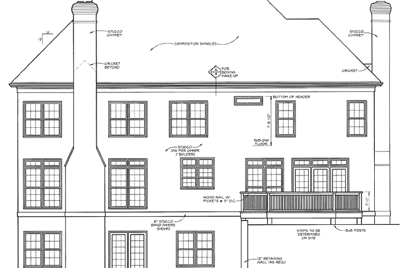 Home Plan - Exterior - Rear Elevation for Traditional House Plan #453-119 - 4 bed, 3.5 bath