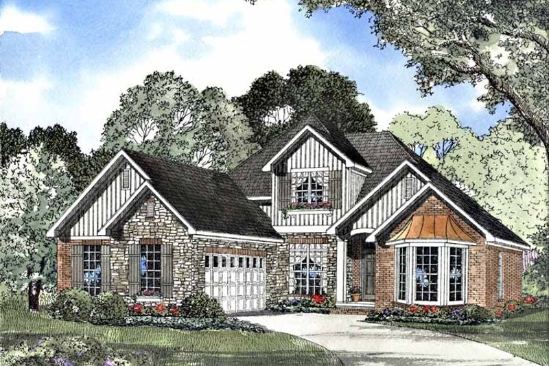 Architectural House Design - Country Exterior - Front Elevation Plan #17-3067