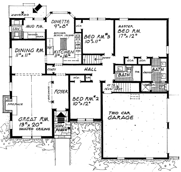 Dream House Plan - Traditional Floor Plan - Main Floor Plan #315-128