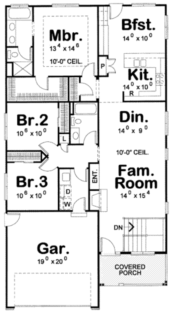 House Design - Bungalow Floor Plan - Main Floor Plan #20-1743