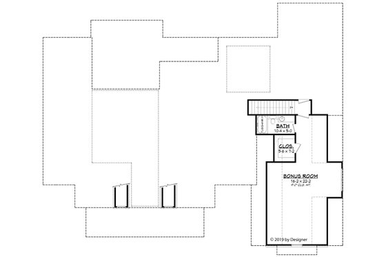 Floor Plan - Upper Floor for European House Plan #430-192 - 3 bed, 2 bath