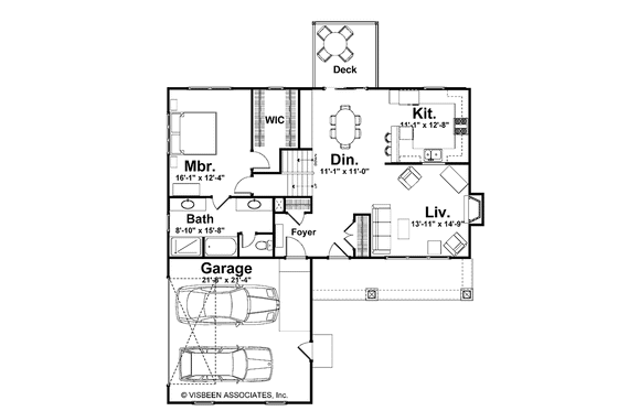 Floor Plan - Main Floor for Craftsman House Plan #928-118 - 3 bed, 3 bath