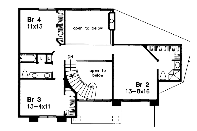 Home Plan - Floor Plan - Upper Floor for Traditional House Plan #320-951 - 4 bed, 3.5 bath