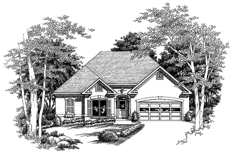 Home Plan - Exterior - Front Elevation 3 for Mediterranean House Plan #927-217 - 3 bed, 2 bath