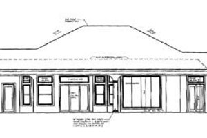 Exterior - Rear Elevation for Mediterranean House Plan #27-106 - 3 bed, 2.5 bath