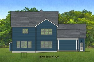 Exterior - Rear Elevation for Farmhouse House Plan #1010-227 - 4 bed, 2.5 bath