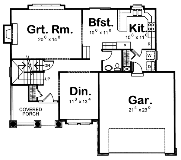 House Plan Design - Craftsman Floor Plan - Main Floor Plan #20-2220
