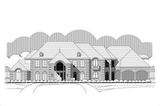 Exterior - Front Elevation for Traditional House Plan #411-758 - 5 bed, 6.5 bath