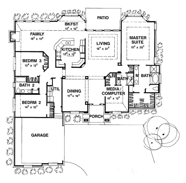 House Design - Ranch Floor Plan - Main Floor Plan #472-42