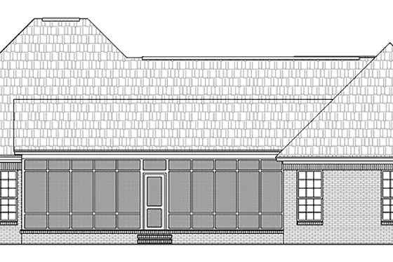 Exterior - Rear Elevation for Country House Plan #21-419 - 4 bed, 3 bath