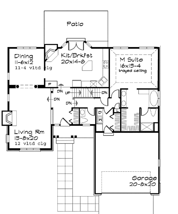 Architectural House Design - Traditional Floor Plan - Main Floor Plan #320-946
