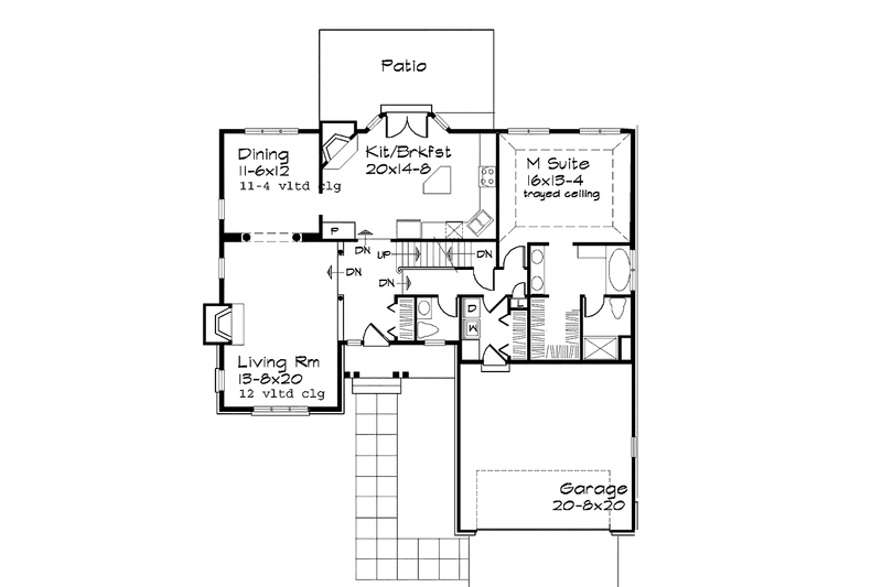 Dream House Plan - Floor Plan - Main Floor for Traditional House Plan #320-946 - 3 bed, 2.5 bath