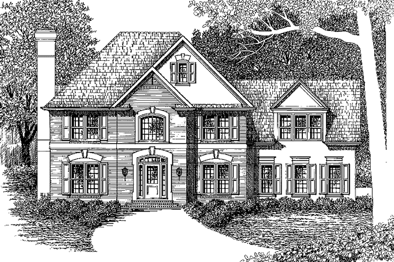 Architectural House Design - Colonial Exterior - Front Elevation Plan #129-166