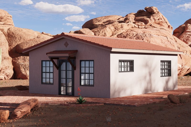 House Plan Design - Exterior - Front Elevation 4 for Adobe / Southwestern House Plan #1106-130 - 1 bed, 1 bath