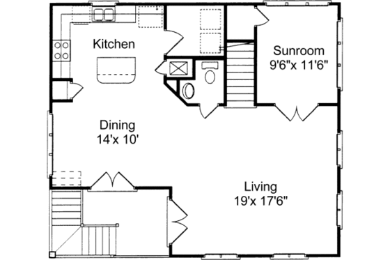 Floor Plan - Main Floor for Beach House Plan #37-151 - 3 bed, 2.5 bath
