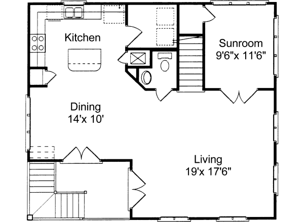 Architectural House Design - Beach Floor Plan - Main Floor Plan #37-151