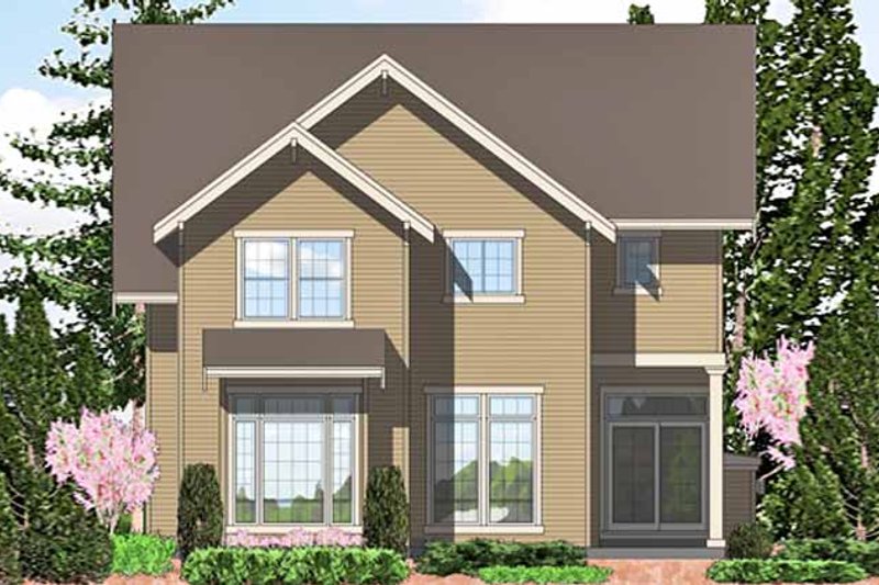 Home Plan - Exterior - Rear Elevation for European House Plan #48-836 - 3 bed, 2.5 bath