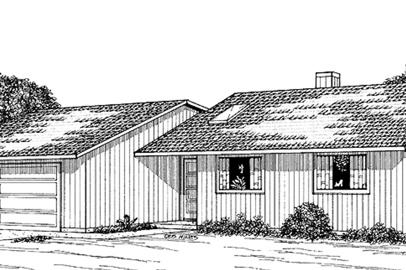 House Blueprint - Contemporary Exterior - Front Elevation Plan #60-873