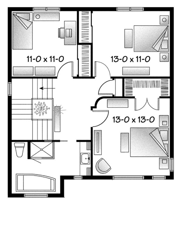 House Design - Contemporary Floor Plan - Upper Floor Plan #23-2583