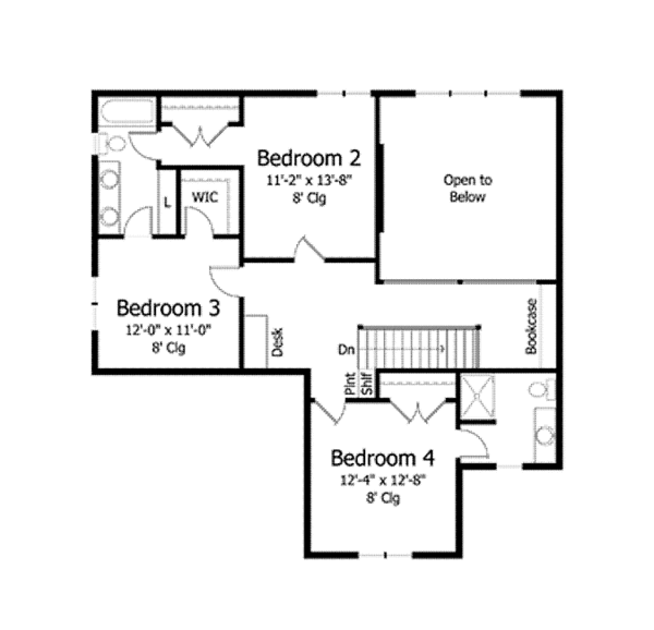 Dream House Plan - Colonial Floor Plan - Upper Floor Plan #51-1041