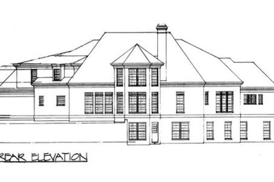 Exterior - Rear Elevation for Classical House Plan #119-111 - 4 bed, 3.5 bath