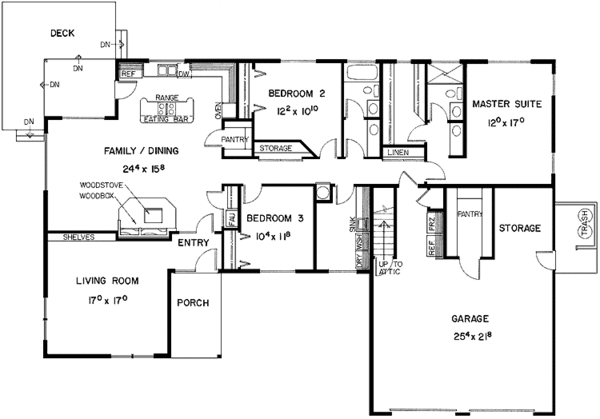 House Blueprint - Country Floor Plan - Main Floor Plan #60-923