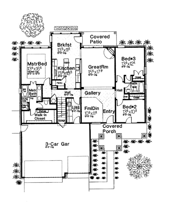 House Plan Design - Craftsman Floor Plan - Main Floor Plan #310-1242
