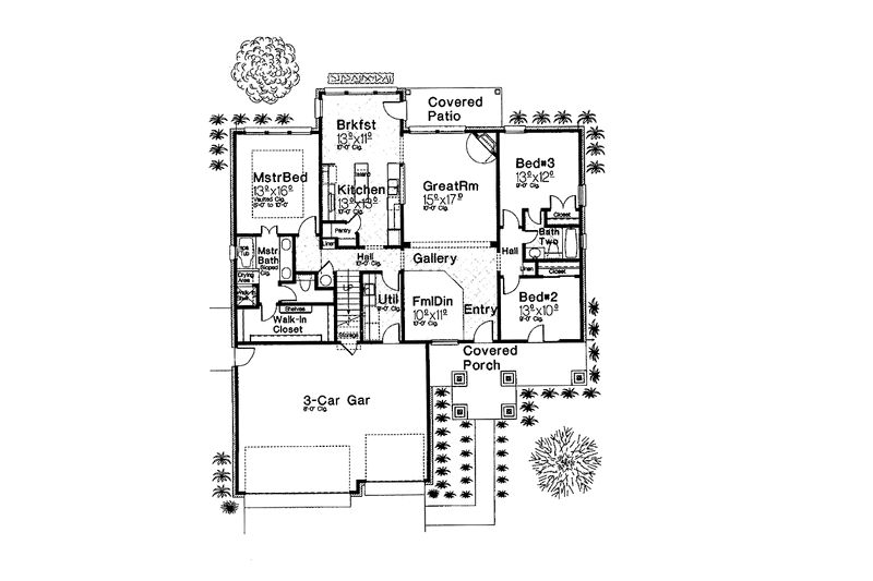 Dream House Plan - Floor Plan - Main Floor for Craftsman House Plan #310-1242 - 3 bed, 2 bath