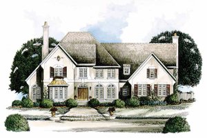 Dream House Plan - Exterior - Front Elevation for European House Plan #429-134 - 4 bed, 4.5 bath
