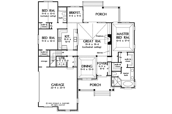 Floor Plan - Main Floor for Country House Plan #929-534 - 3 bed, 2 bath