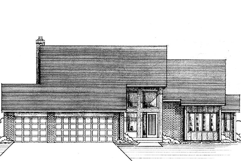 Home Plan - Exterior - Front Elevation 3 for Contemporary House Plan #51-854 - 4 bed, 2.5 bath