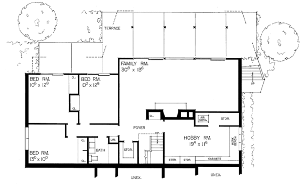 Dream House Plan - Contemporary Floor Plan - Lower Floor Plan #72-575