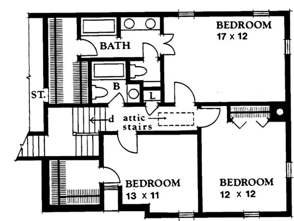 Architectural House Design - Country Floor Plan - Upper Floor Plan #1016-47