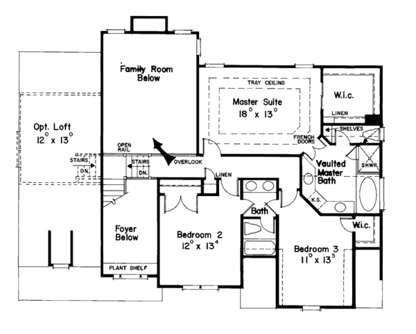Dream House Plan - Country Floor Plan - Upper Floor Plan #927-157