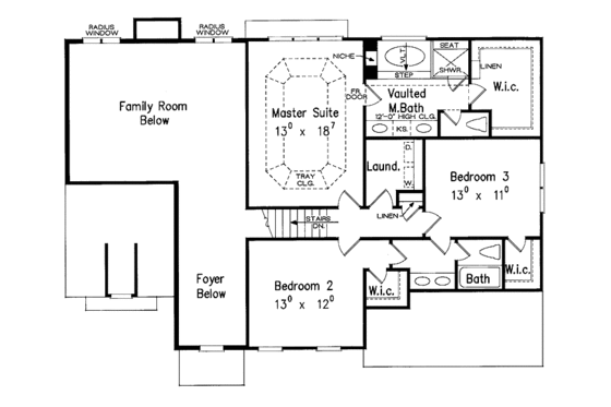 Floor Plan - Upper Floor for Classical House Plan #927-622 - 4 bed, 3 bath