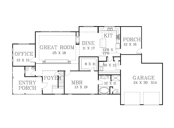 Architectural House Design - Craftsman Floor Plan - Main Floor Plan #939-10